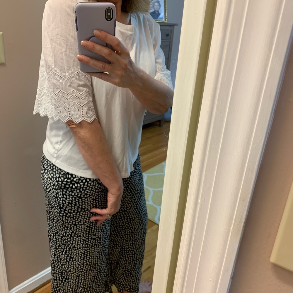 Banana Republic White Puff Sleeve Blouse